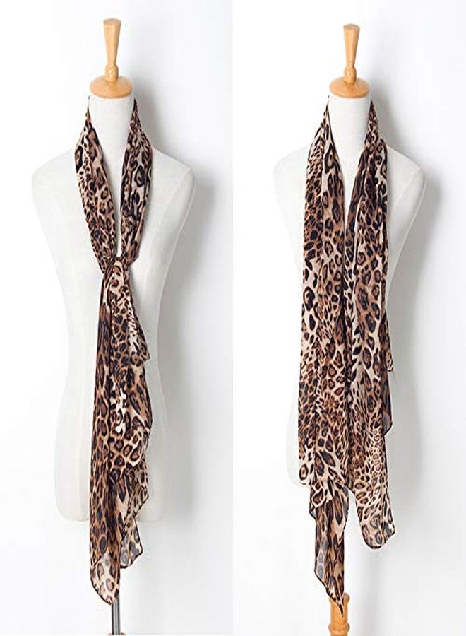 Vikodah Womens Silky Neck Scarf Chiffon Scarves Soft Smooth Satin Bandana Shawl Large Leopard-Print 62 * 28 - Image 2
